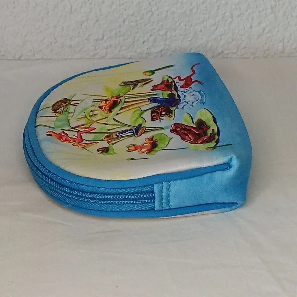 Vintage Salamander 1996 Cosmetic Accessory Makeup Bag Set Travel Frogs